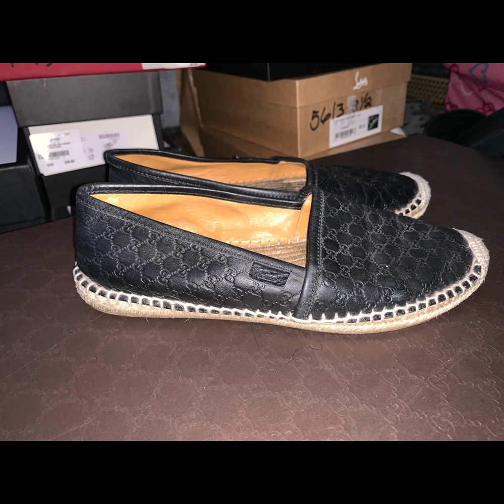 Gucci Black Microguccissima Espadrilles